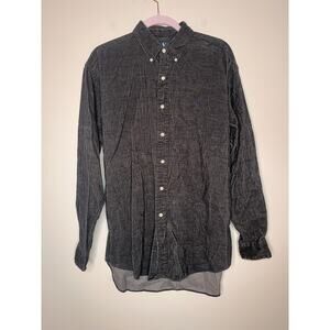 Ralph Lauren Black Corduroy Old Money Capsule Country Club Yacht Oxford Shirt L